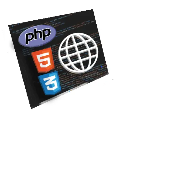 Laptop with php, html and css code